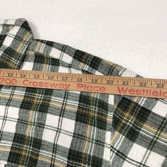 90s MOUNTAIN RIDGE Thick Flannel Shirt Men XL Kelly Green Hiking Gorp shacket - Picture 12 of 16